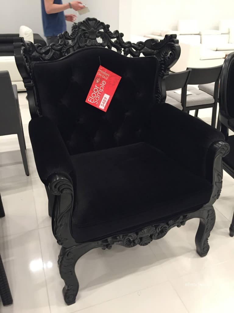 black ornate chair at modani dallas
