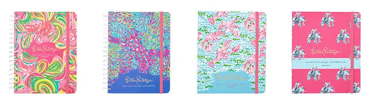 collection of lilly pulitzer planners