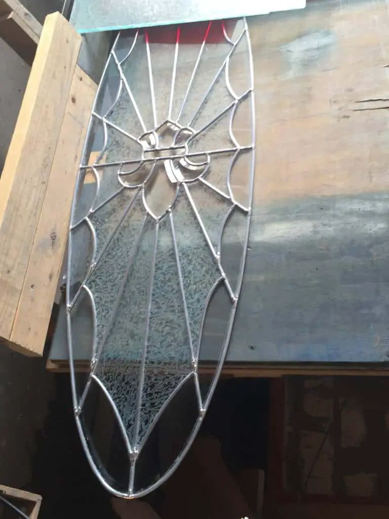 fleur de lis lead glass window