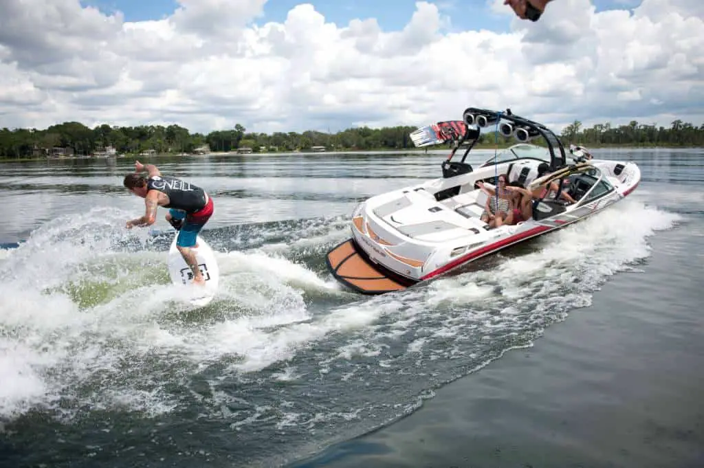 Wakeboarding at the boat show