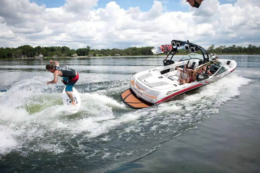 Wakeboarding at the boat show Wakeboarding at the boat show