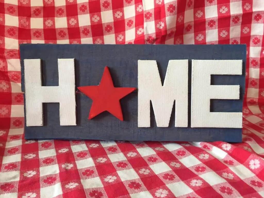 red white and blue home sign red white and blue home sign