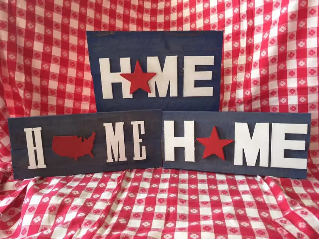 various patriotic home signs