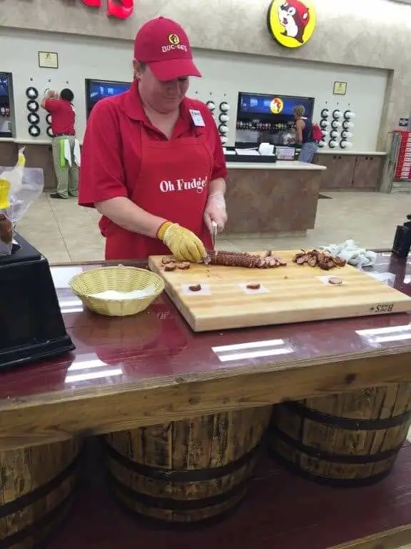 sausage station at Buc-ee's Terrell
