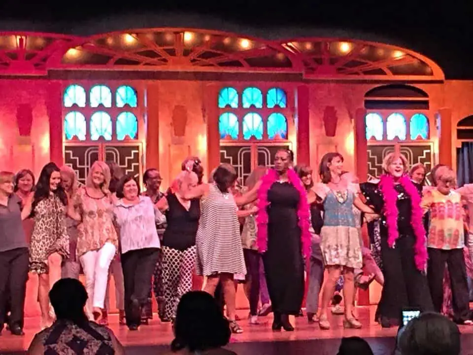 audience on stage at menopause the musical audience on stage at menopause the musical
