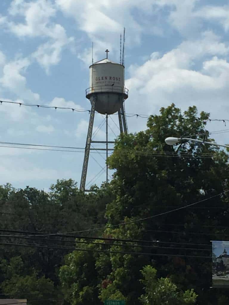 water tower in glen rose