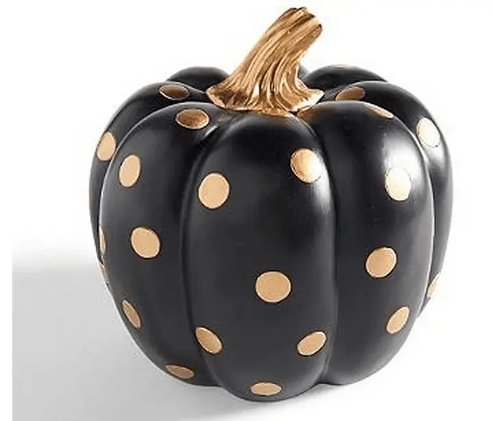 black and gold designer pumpkin