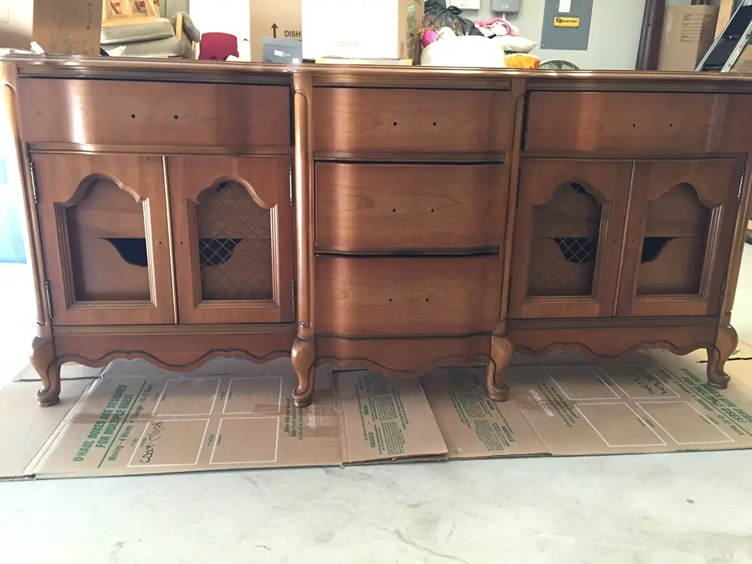 full view of antique dresser for annie sloan chalk paint