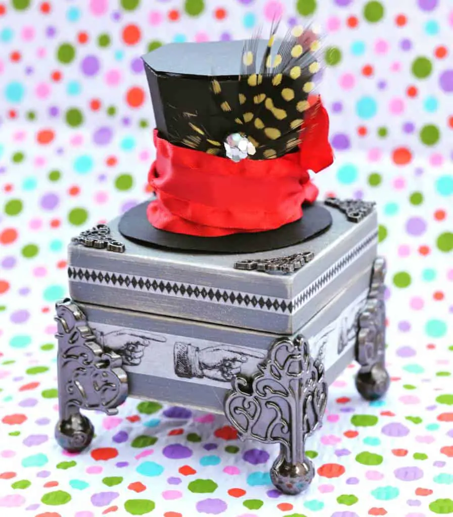 mad hatter inspired keepsake box