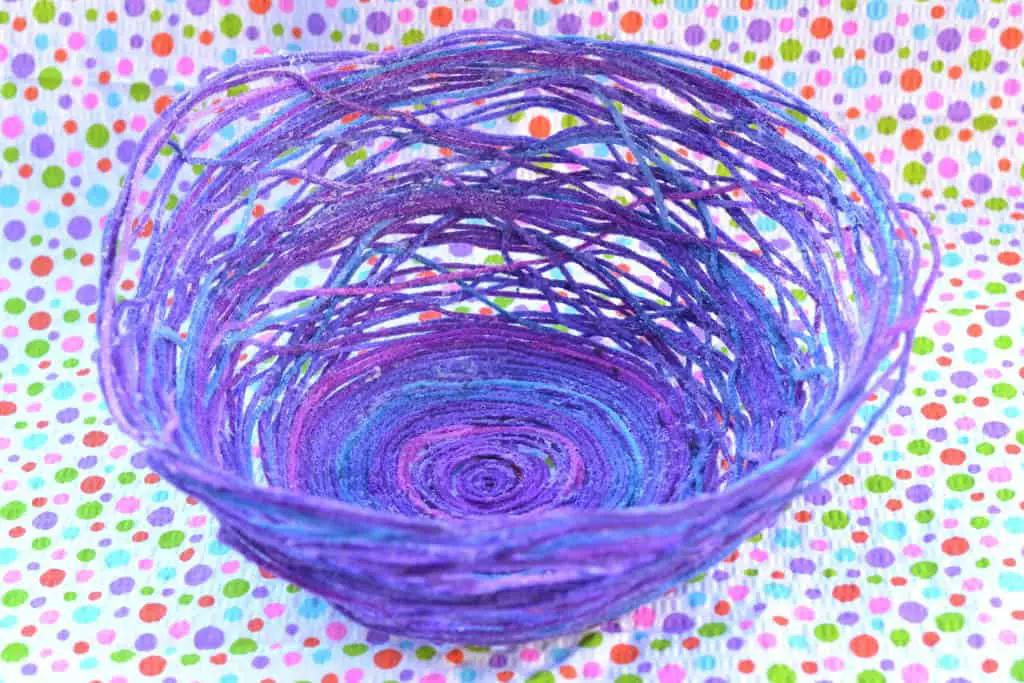 purple yarn bowl
