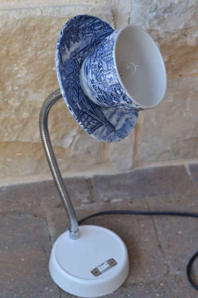 blue willow teacup lamp
