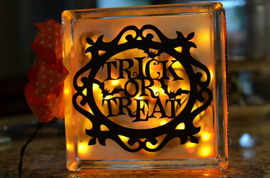 DIY Halloween Glass Block Lights