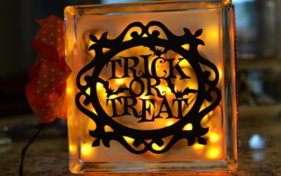 DIY Halloween Glass Block Lights