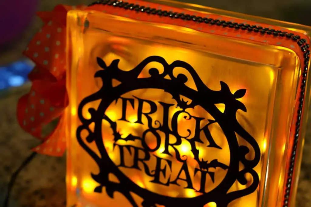 halloween glass block