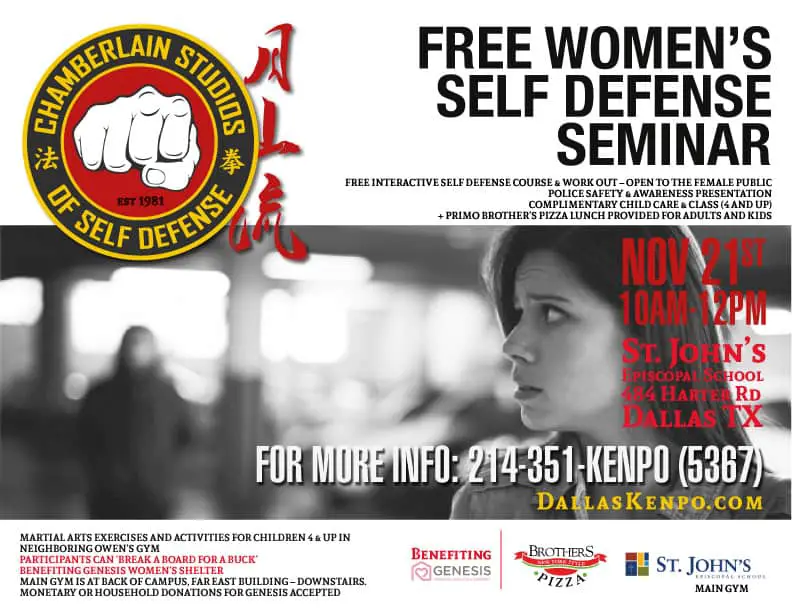 Free Self Defense Course-Chamberlain Studios-Nov 21st