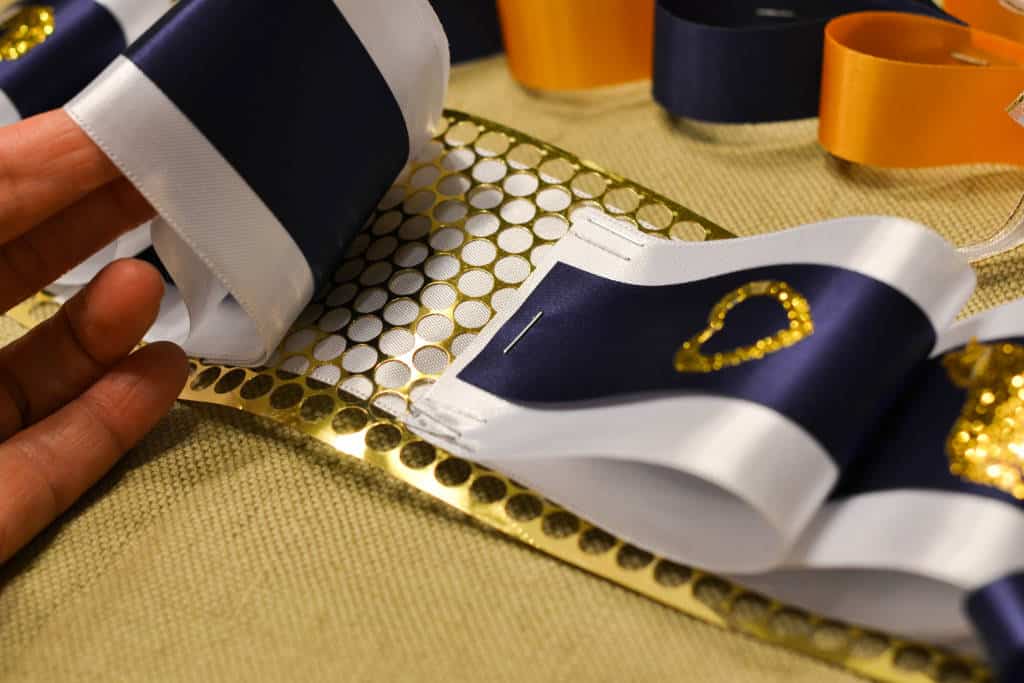 assembling mum ribbons assembling mum ribbons