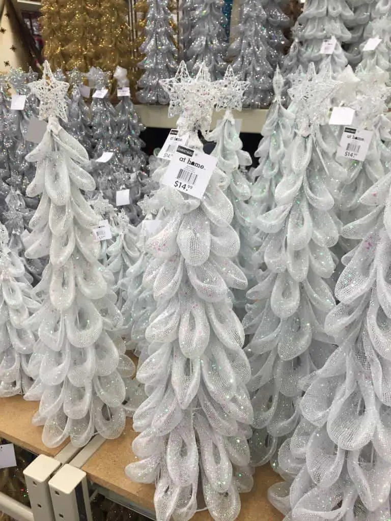 white mesh christmas trees from At Home