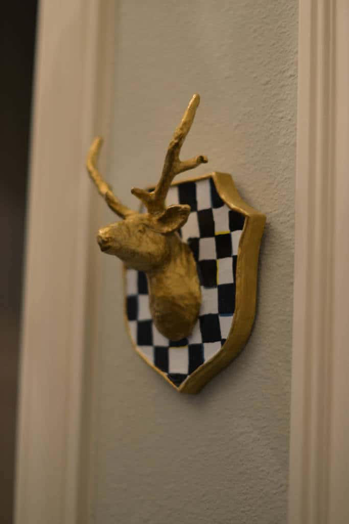 checkerboard deer on wall