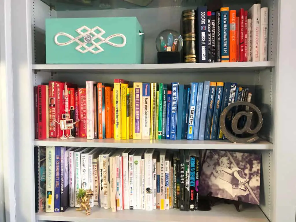 rainbow bookshelf