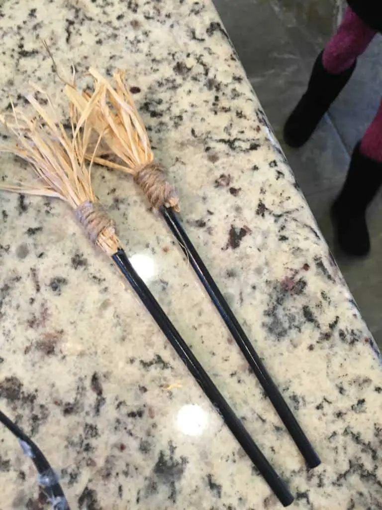 broomstick pencils on table broomstick pencils on table