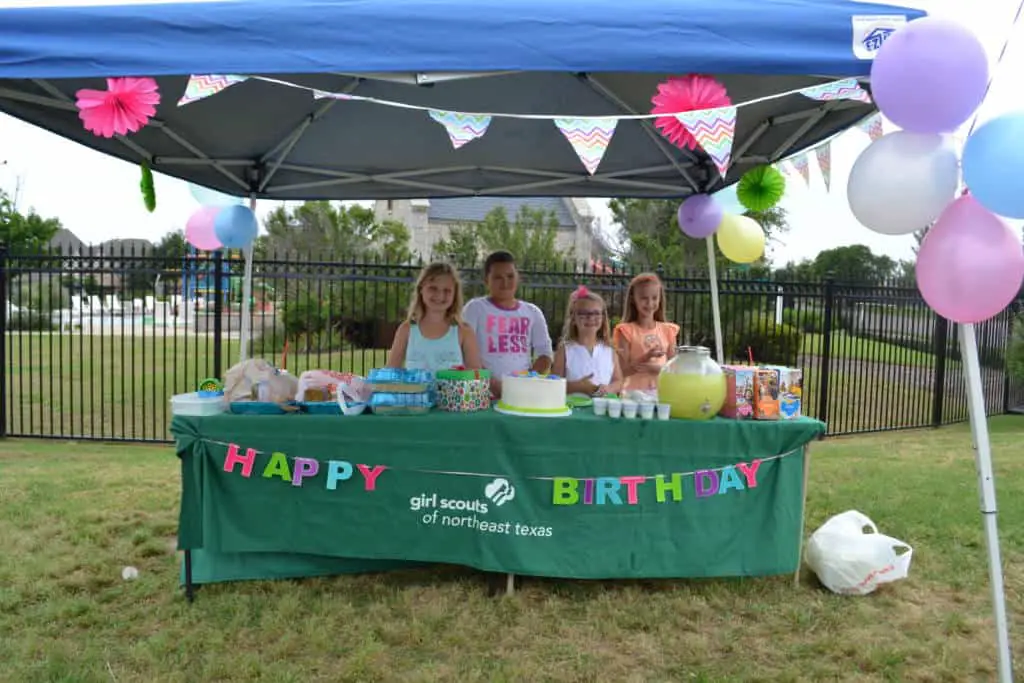 birthday kit donation party set up