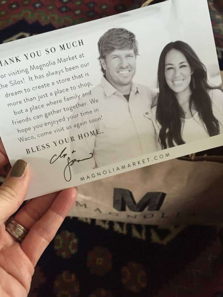 thank you card from magnolia market