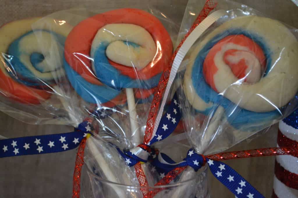 july 4th lollipop cookies