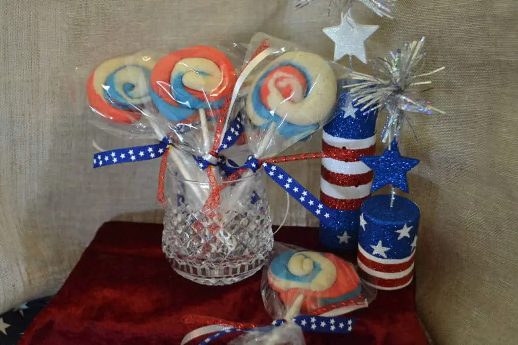 july 4th lollipop cookies