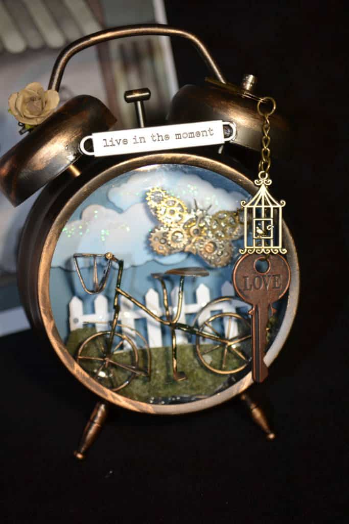 collage clock assemblage
