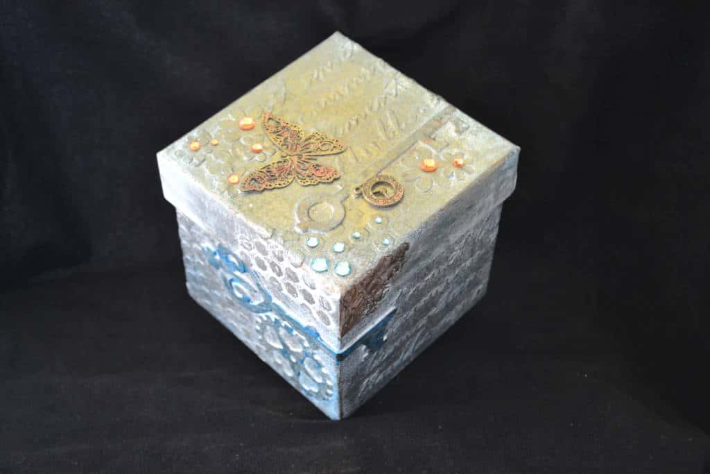 textured collage box