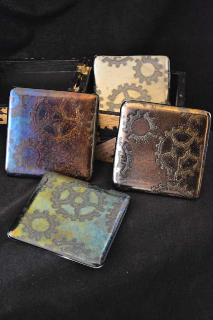 gear glass coasters gear glass coasters