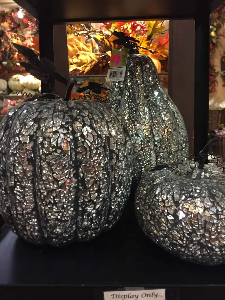 crystal pumpkins at decorators warehouse