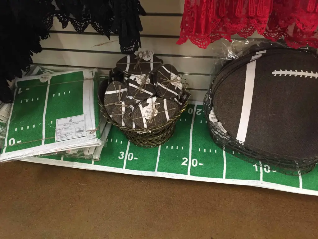 football tableware at decorators warehouse