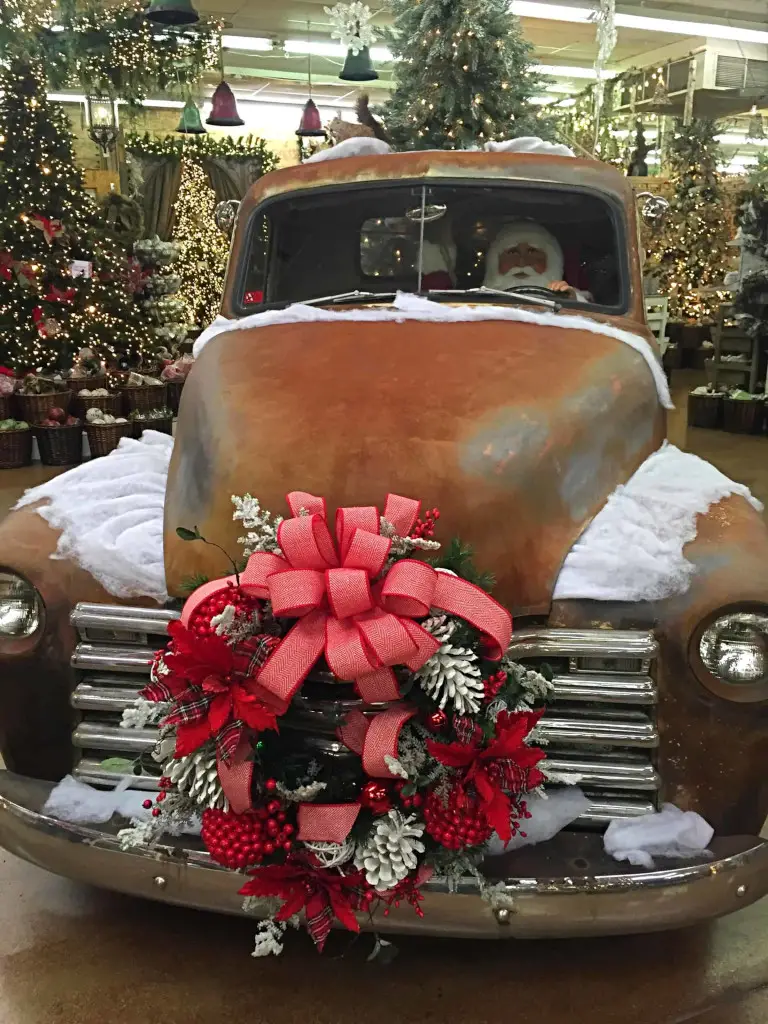 vintage truck with santa
