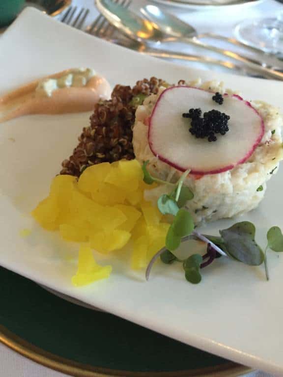 crab appetizer at the grand hotel dining