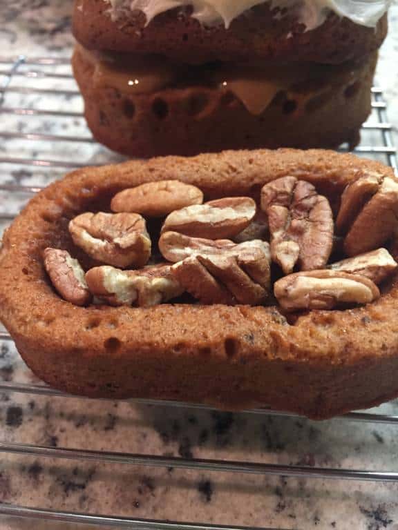 pecan filled spice cake