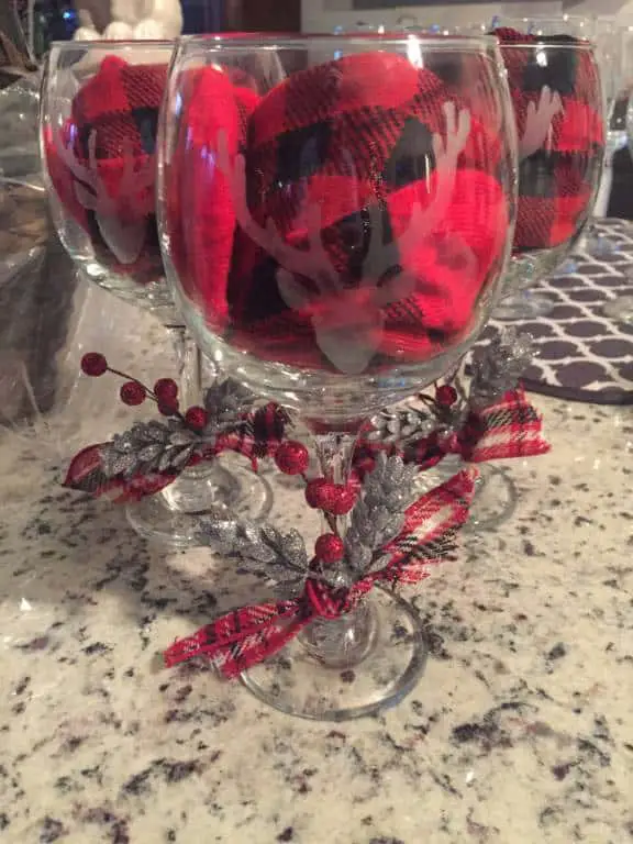 reindeer stag wine glass favors