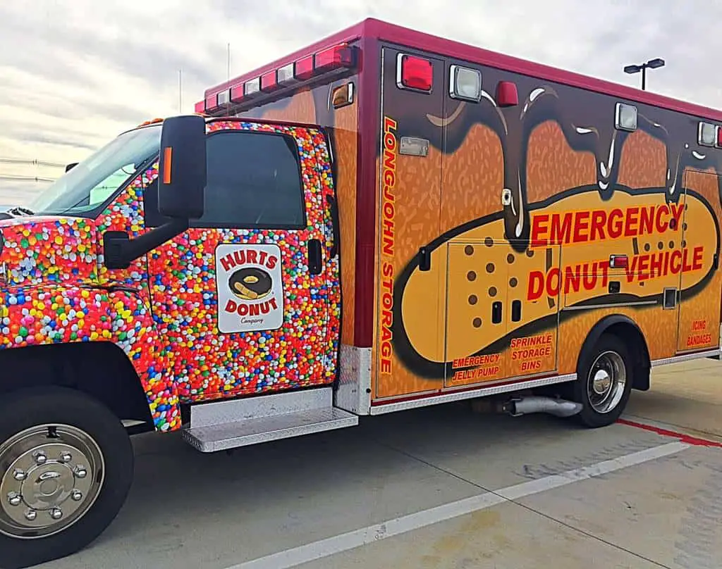 hurts donut delivery vehicle