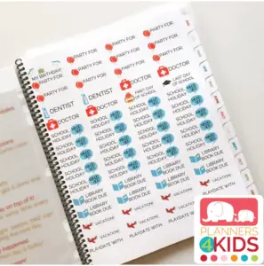 planners for kids stickers
