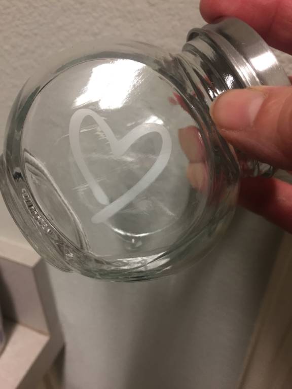 etched glass valentines jars