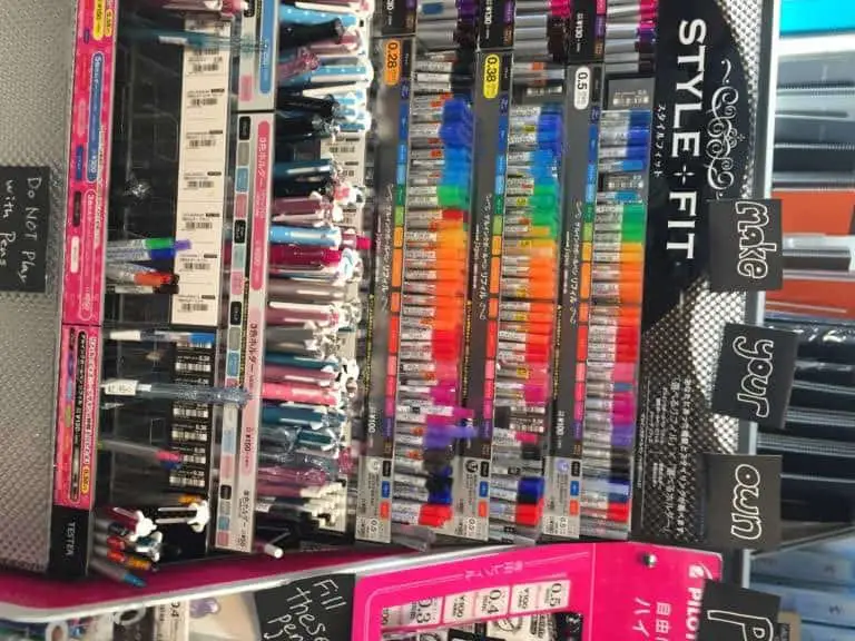 custom pen selection at Kinokuniya