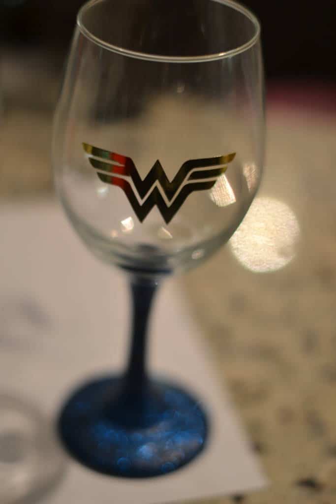 Wonder woman wine glass