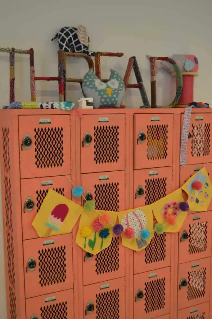 lockers at thread and bobbin studio