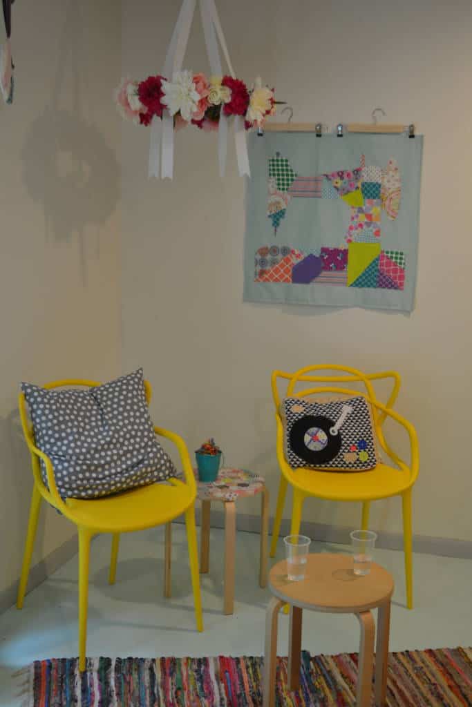 cozy nook in sewing studio frisco
