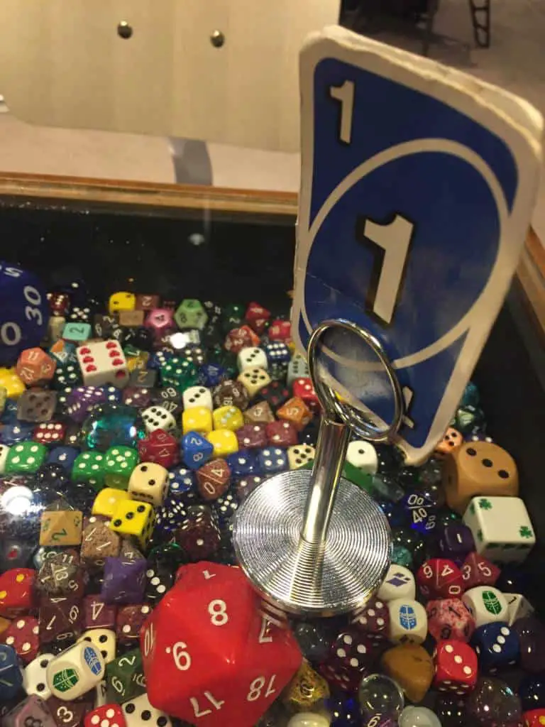 dice table at nerdvana coffee bar