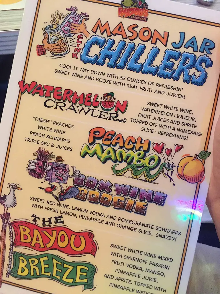 mason jars chillers menu