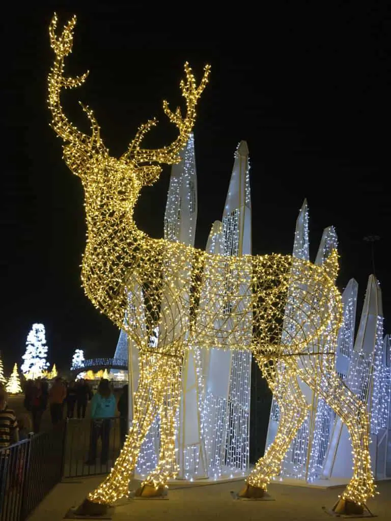 reindeer at entrance of Enchant Christmas
