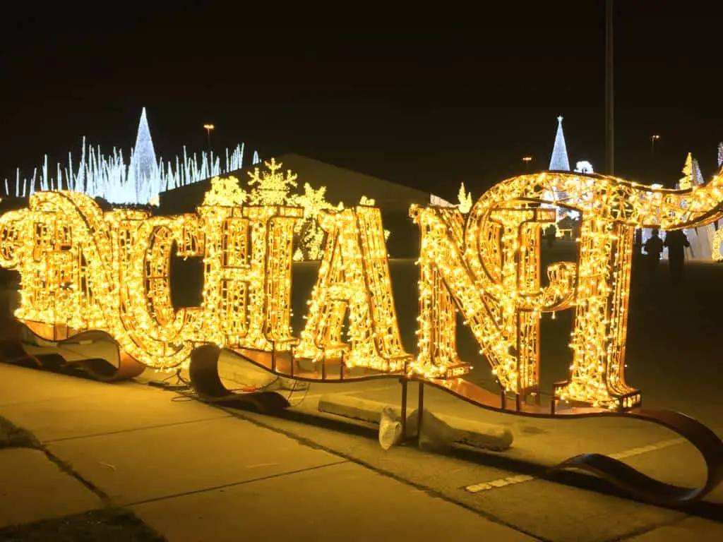 Enchant Christmas logo lights