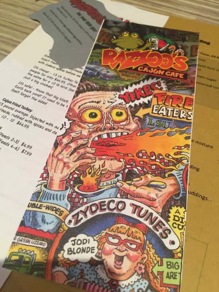 Razzoo's Cajun Cafe leaflet