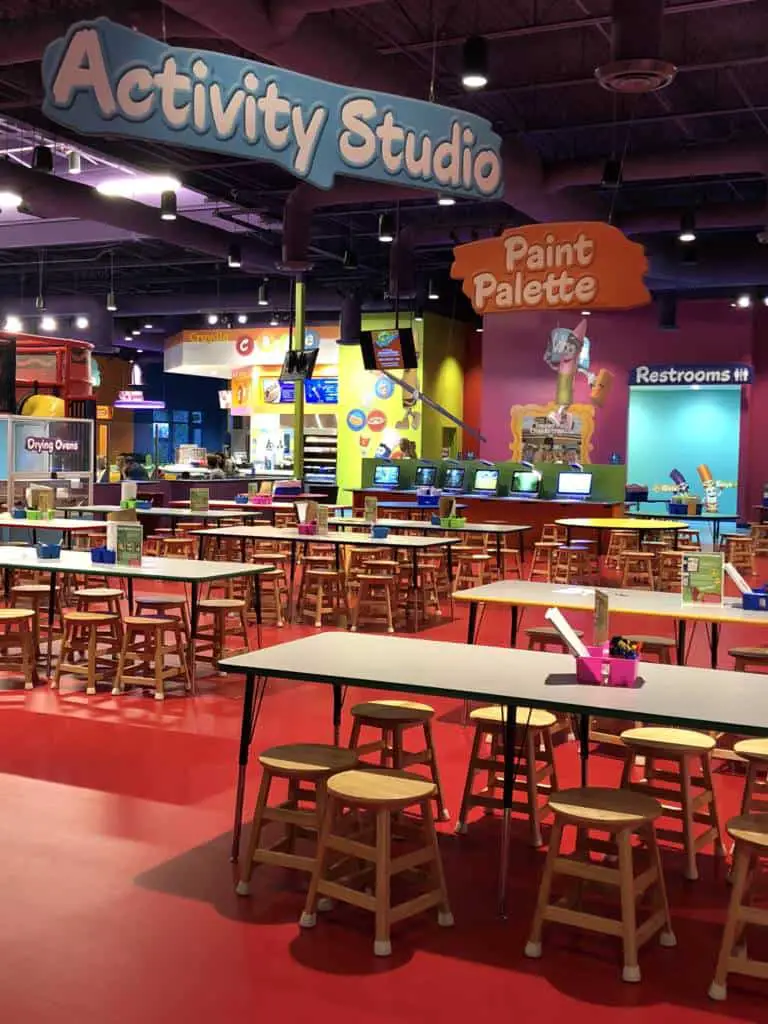 snack area at crayola experience